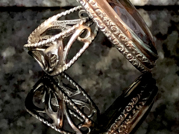 Namibian Pietersite Silversmith Ring US Size 11