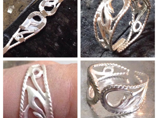 Namibian Pietersite Silversmith Ring US Size 11