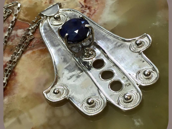 Blue Sapphire Hamsa
