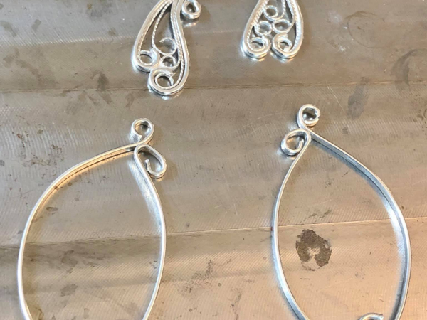 Earrings Argentium Silver Fine Silver Silversmith Jewelry
