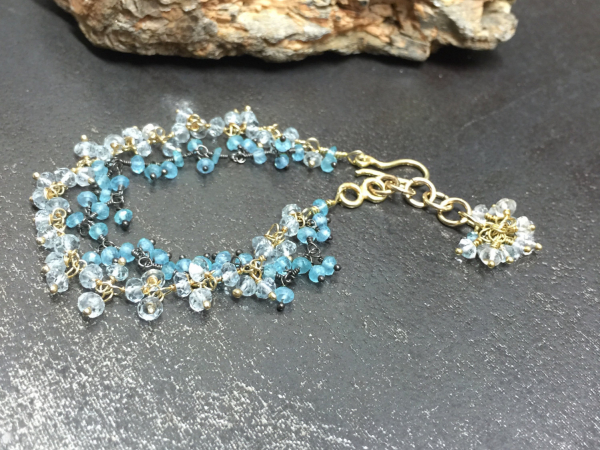 topaz, aquamarine, 14kgf, bracelet, bohemian, bride, fashionista