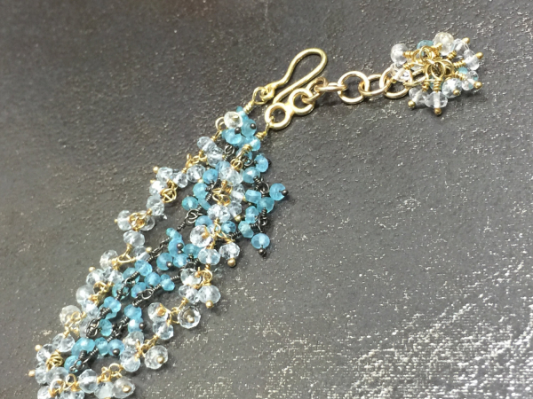 topaz, aquamarine, 14kgf, bracelet, bohemian, bride, fashionista