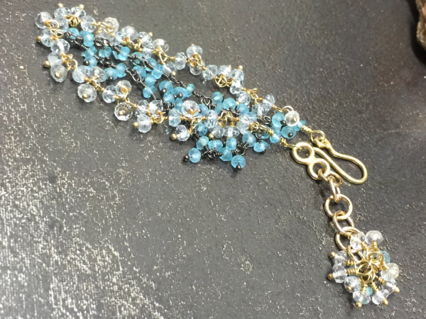 topaz, aquamarine, 14kgf, bracelet, bohemian, bride, fashionista