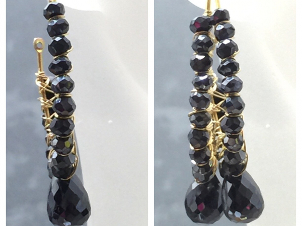 HOOP MYSTIC BLACK SPINEL GOLD LUXE