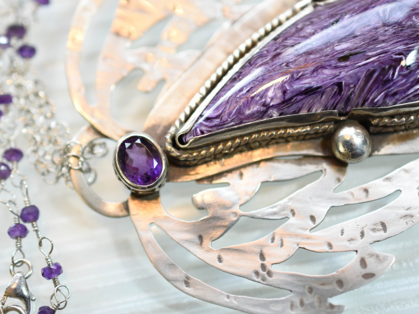 Russian Charoite Amethyst Silver Angel Girl Collection