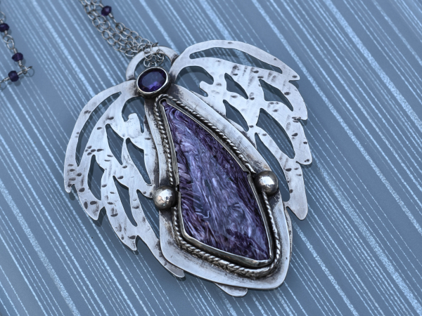 Russian Charoite Amethyst Silver Angel Girl Collection