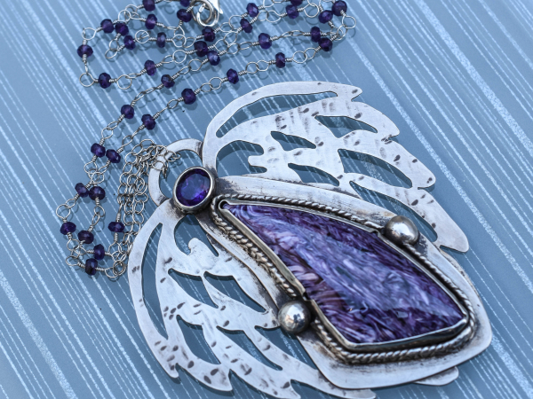 Russian Charoite Amethyst Silver Angel Girl Collection