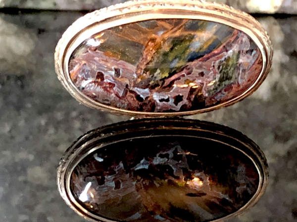 Namibian Pietersite Silversmith Ring US Size 11
