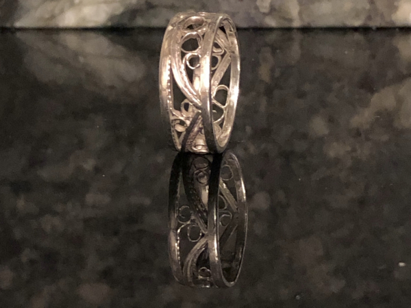 Argentium Silver Filigree Band Argentium Silver Wide Band Silversmith Jewelry Ri