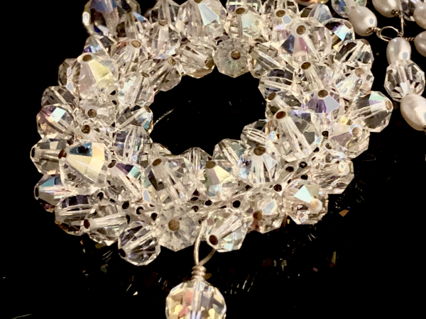 Vintage Dreams Crystals Freshwater Pearls Wedding Statement Necklace