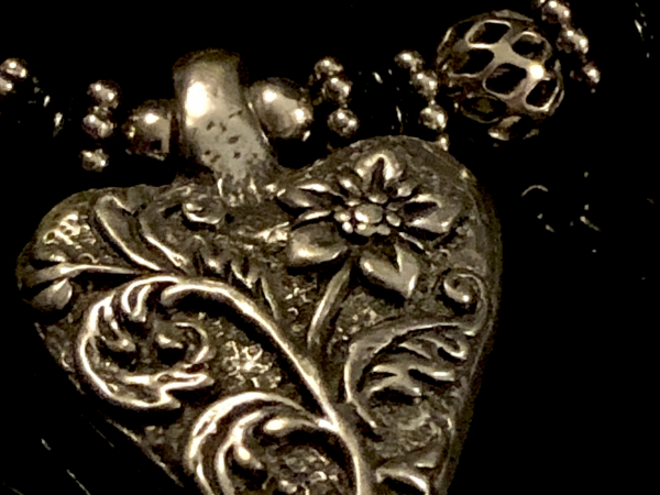 Pursuit of Happiness Heart Bracelet Sterling Silver Onyx & Pewter