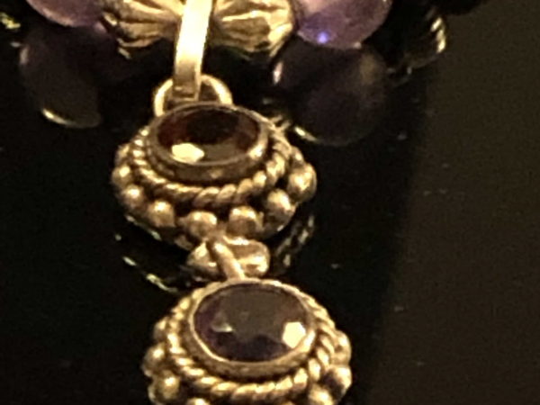 Garnet and Amethyst Pendant Necklace