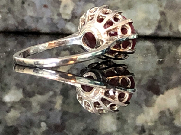 Natural Ruby Red & Sterling Silver Handcrafted Ring Size 5.5