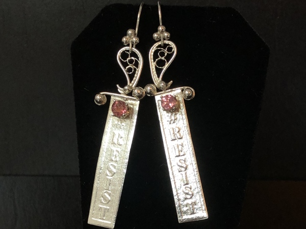 #RESIST PINK TOURMALINE EARRINGS