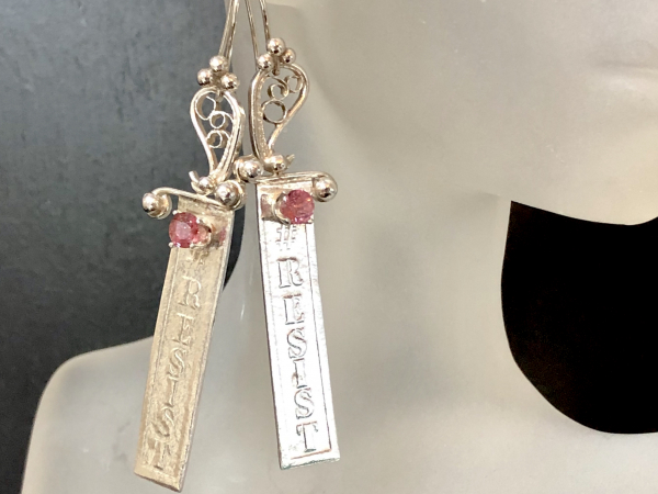 #RESIST PINK TOURMALINE EARRINGS