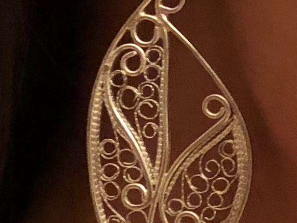 Kimberly modeling new earrings