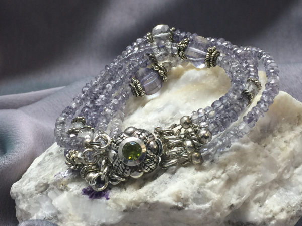 denim blue, quartz, peridot, sterling , bracelet, bohemian, bride, fashionista