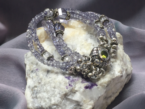 denim blue, quartz, peridot, sterling , bracelet, bohemian, bride, fashionista