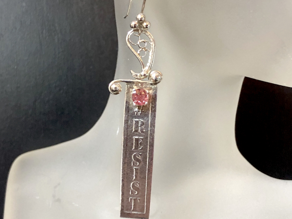 #RESIST PINK TOURMALINE EARRINGS