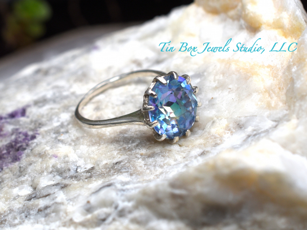 Mystic Topaz & Sterling Silver Handcrafted Ring