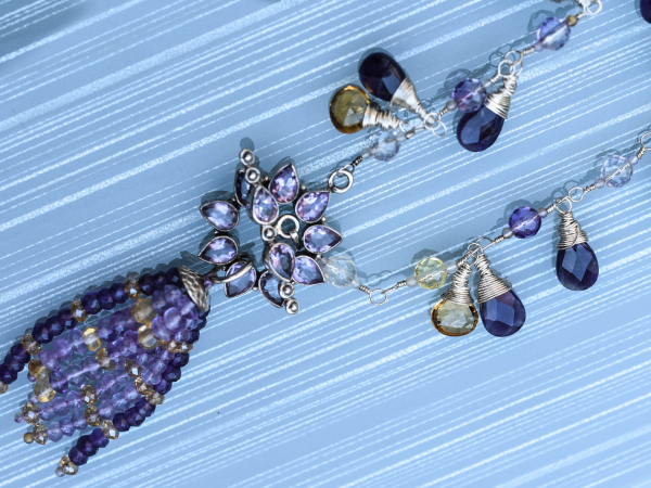 Amethyst Rain Citrine & Ametrine Necklace Handmade