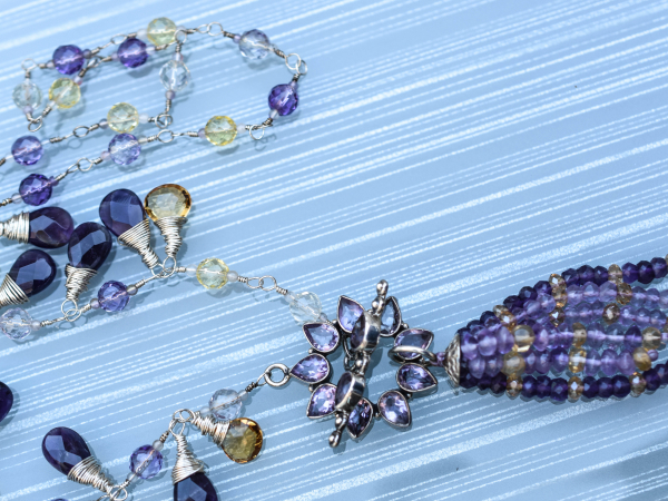 Amethyst Rain Citrine & Ametrine Necklace Handmade