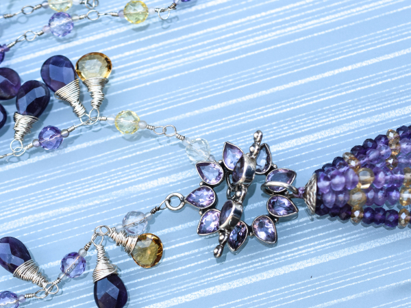 Amethyst Rain Citrine & Ametrine Necklace Handmade
