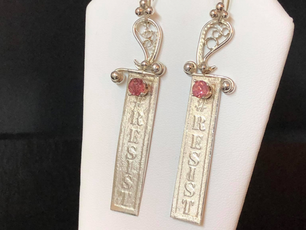 #RESIST PINK TOURMALINE EARRINGS