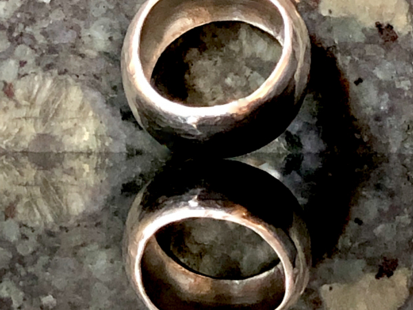 Argentium Hammered Domed Band