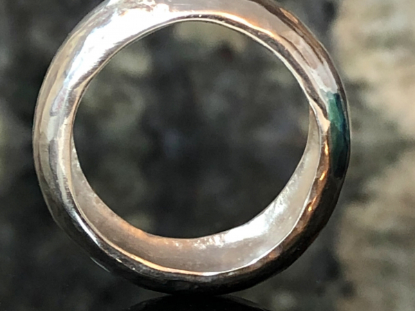 Argentium Hammered Domed Band