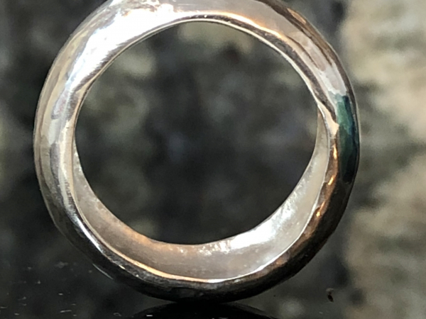 Argentium Hammered Domed Band