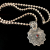 Garnet Mandala Necklace Fine Silver Handmade Italian Silver Chain