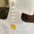 Delicate Dangle Chain Earrings Rainbow Moonstone & Citrine