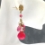 Fuchsia Pink Chalcedony & Pink and Rainbow Moonstone Dangle Earrings