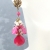 Fuchsia Pink Chalcedony & Pink and Rainbow Moonstone Dangle Earrings