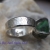 Natural Emerald & Sterling Silver Handcrafted Ring Size 7.75