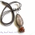 Mushroom Jasper Carnelian Leather Moss Aquamarine Organic Peacock Necklace