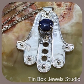 Blue Sapphire Hamsa