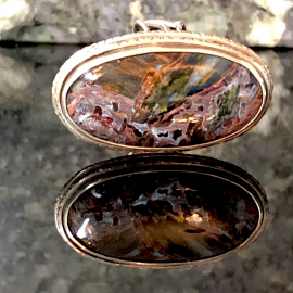Namibian Pietersite Silversmith Ring US Size 11
