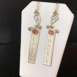 #RESIST PINK TOURMALINE EARRINGS