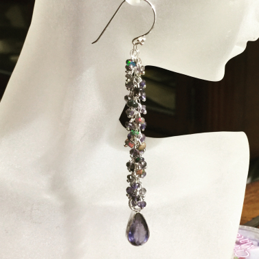Shoulder Dusters - Iolite & Black Opal Shoulder Dusters - Iolite & Black Opal