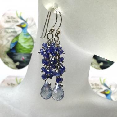 Fringe Earrings - Tanzanite & Mystic Blue Topaz