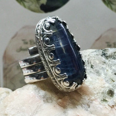 Deep Blue Kyanite Ring