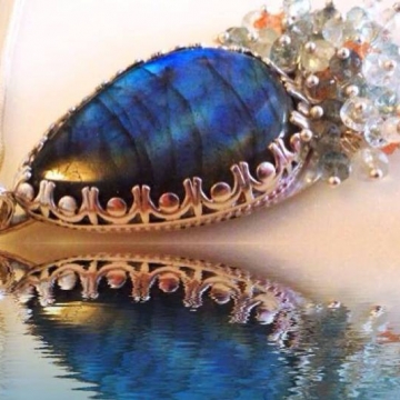 Labradorite Fringe Pendant