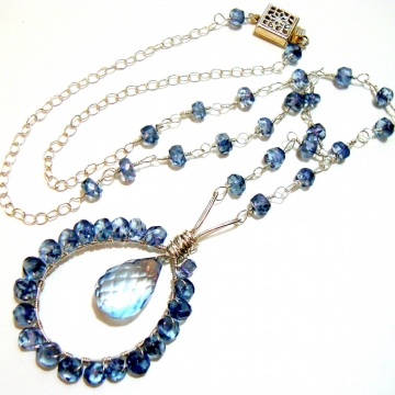 Circle of Love Blue Topaz Wire Wrapped