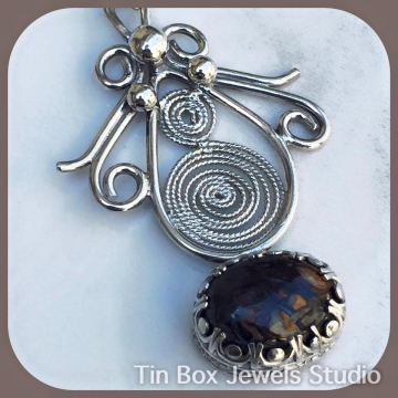 SOLD Boulder Opal Freeform Necklace