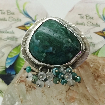 Chrysocolla Fringe Ring