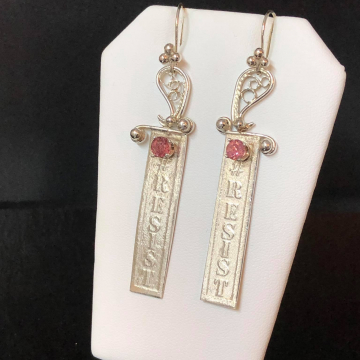 Pink Tourmaline Argentium Silver Earrings Luxe Jewelry Wedding Bride Pink Gemstones 2.375"